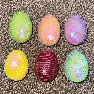 Colorful Sequin Decorative Eggs